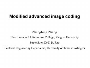 Modified advanced image coding