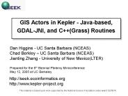 GIS Actors in Kepler - Java-based, GDAL-JNI, and C  (Grass) Routines