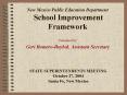 New Mexico Public Education Department School Improvement Framework PowerPoint PPT Presentation