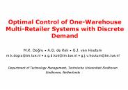 Optimal Control of One-Warehouse Multi-Retailer Systems with Discrete Demand