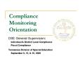 Compliance Monitoring Orientation PowerPoint PPT Presentation