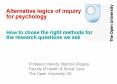 Alternative logics of inquiry for psychology How to chose the right methods for the research questio PowerPoint PPT Presentation