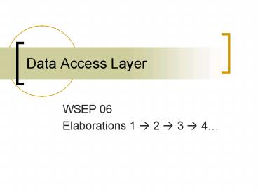 Data Access Layer