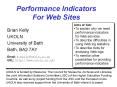 Performance Indicators For Web Sites PowerPoint PPT Presentation
