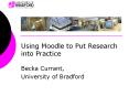 Using Moodle to Put Research into Practice PowerPoint PPT Presentation