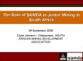 The Role of SAMDA in Junior Mining in South Africa PowerPoint PPT Presentation
