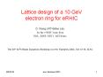 Lattice design of a 10 GeV electron ring for eRHIC PowerPoint PPT Presentation