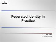 Federated Identity in Practice