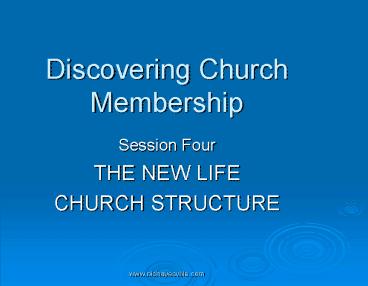 Discovering Church Membership