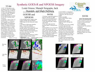 Synthetic GOES-R and NPOESS imagery