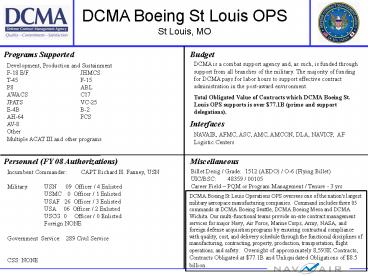 DCMA Boeing St Louis OPS