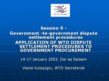 Government -to-government dispute settlement procedures