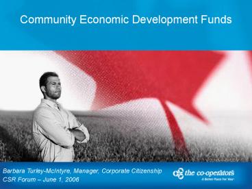 Community Economic Development Funds