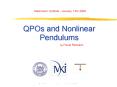 QPOs and Nonlinear Pendulums PowerPoint PPT Presentation