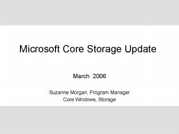 Microsoft Core Storage Update
