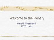 Welcome to the Plenary