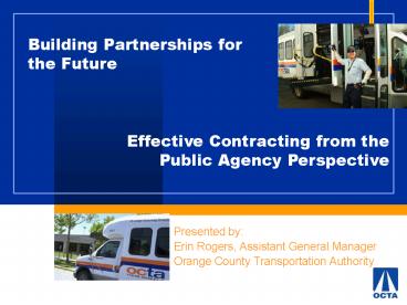 Building Partnerships for the Future