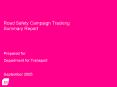 Road Safety Campaign Tracking Summary Report PowerPoint PPT Presentation