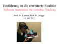 Einfhrung in die erweiterte Realitt Software Architektur fr verteiltes Tracking Prof' G' Klinker, Pr PowerPoint PPT Presentation
