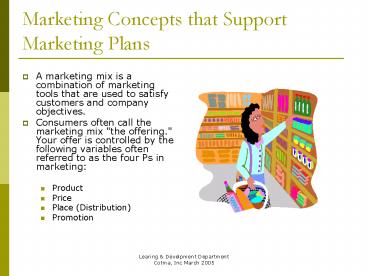 Marketing Concepts that Support Marketing Plans