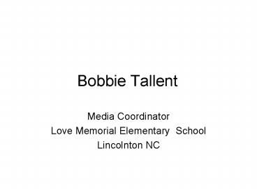 Bobbie Tallent