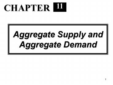Aggregate Supply and Aggregate Demand