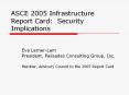ASCE 2005 Infrastructure Report Card: Security Implications PowerPoint PPT Presentation