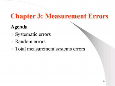 Chapter 3: Measurement Errors