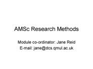 AMSc Research Methods