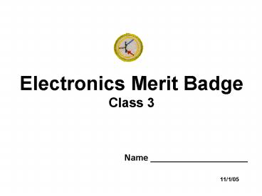 Electronics Merit Badge