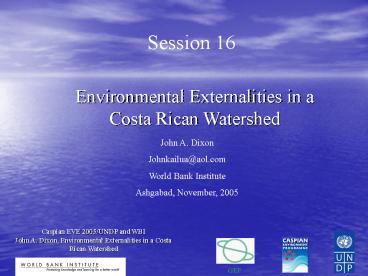 Environmental Externalities in a Costa Rican Watershed