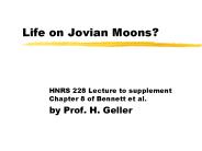 Life on Jovian Moons?