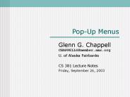 Pop-Up Menus