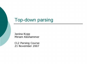 PPT – Topdown parsing PowerPoint presentation | free to view - id ...