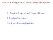 Lecture 28: Comparison of different numerical integrators