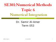 SE301:Numerical Methods Topic 6 Numerical Integration