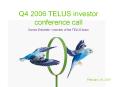 Q4 2006 TELUS investor conference call PowerPoint PPT Presentation