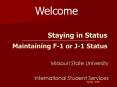 Staying in Status Maintaining F1 or J1 Status PowerPoint PPT Presentation
