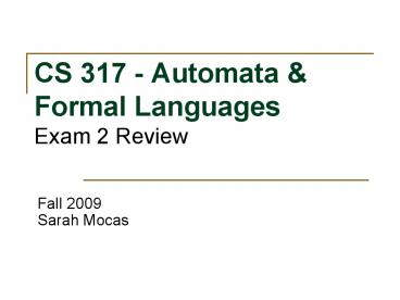 CS 317 Automata