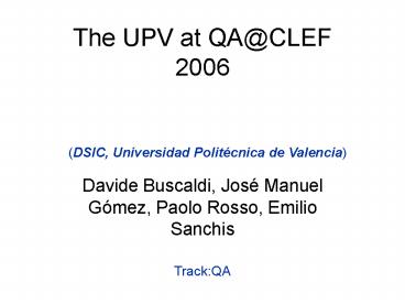 Davide Buscaldi, Jos Manuel Gmez, Paolo Rosso, Emilio Sanchis