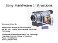 Sony Handycam Instructions PowerPoint PPT Presentation