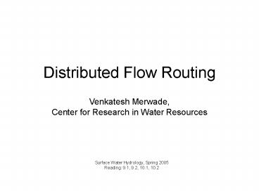 Distributed Flow Routing presentation | free to download