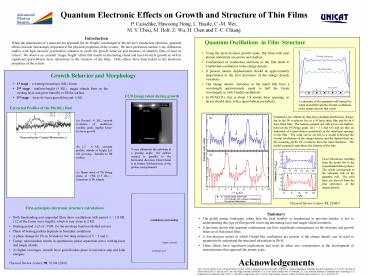 Quantum Electronic Effects on Growth and Structure of Thin Films