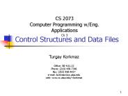 Control Structures and Data Files