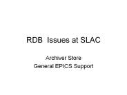 RDB Issues at SLAC