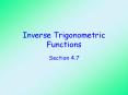 Inverse Trigonometric Functions PowerPoint PPT Presentation