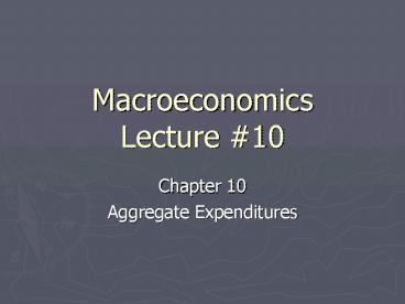 Macroeconomics Lecture