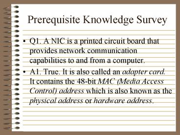 Prerequisite Knowledge Survey