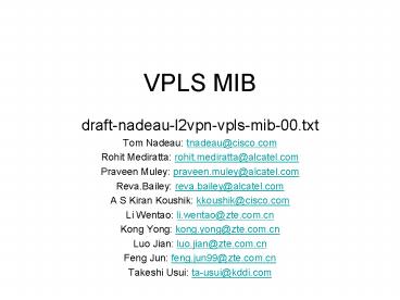 VPLS MIB