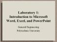 Laboratory 1: Introduction to Microsoft Word, Excel, and PowerPoint PowerPoint PPT Presentation